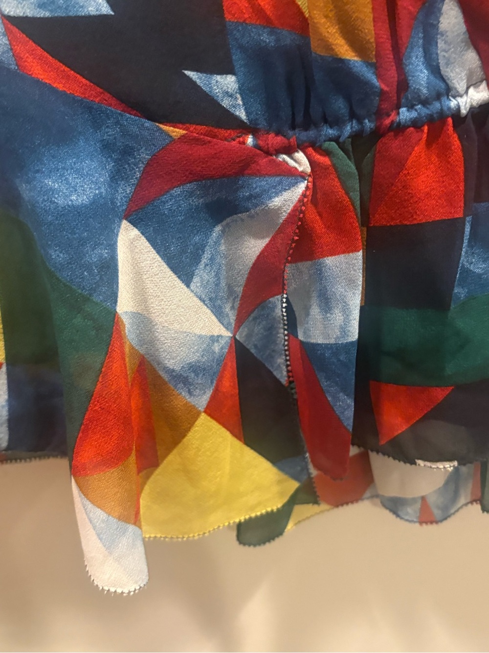 Joie Kalinda Silk Geometric Sleeveless Blouse - Picture 6 of 7